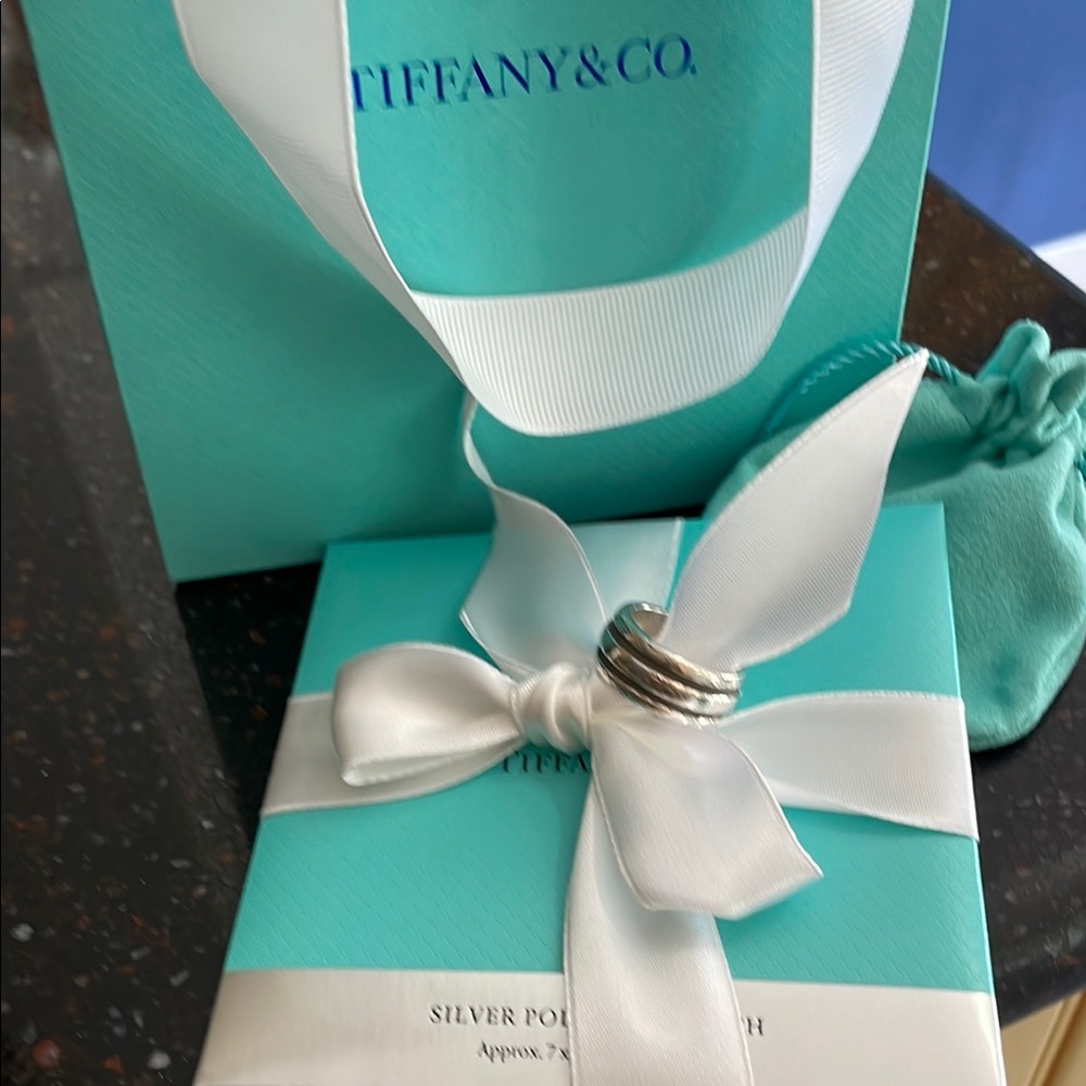 Tiffany & Co. Silver Ring with Blue Packaging